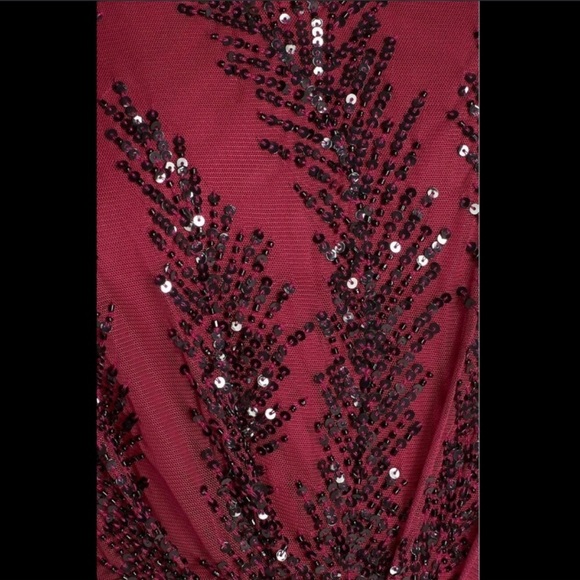 Aidan Mattox mesh beaded blouson gown - Picture 4 of 7